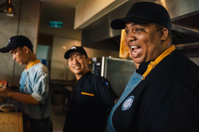 Chuys team members collaborating in the kitchen